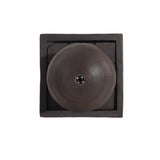 35.5" Dark Brown Concrete Tall Column Fountain with LED Lights