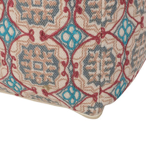 Amelia Handcrafted Fabric Pouf Rustic Elegance Multicolored