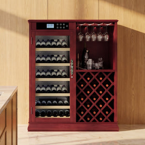 69 Bottles Wood Wine Refrigerator Cabinet