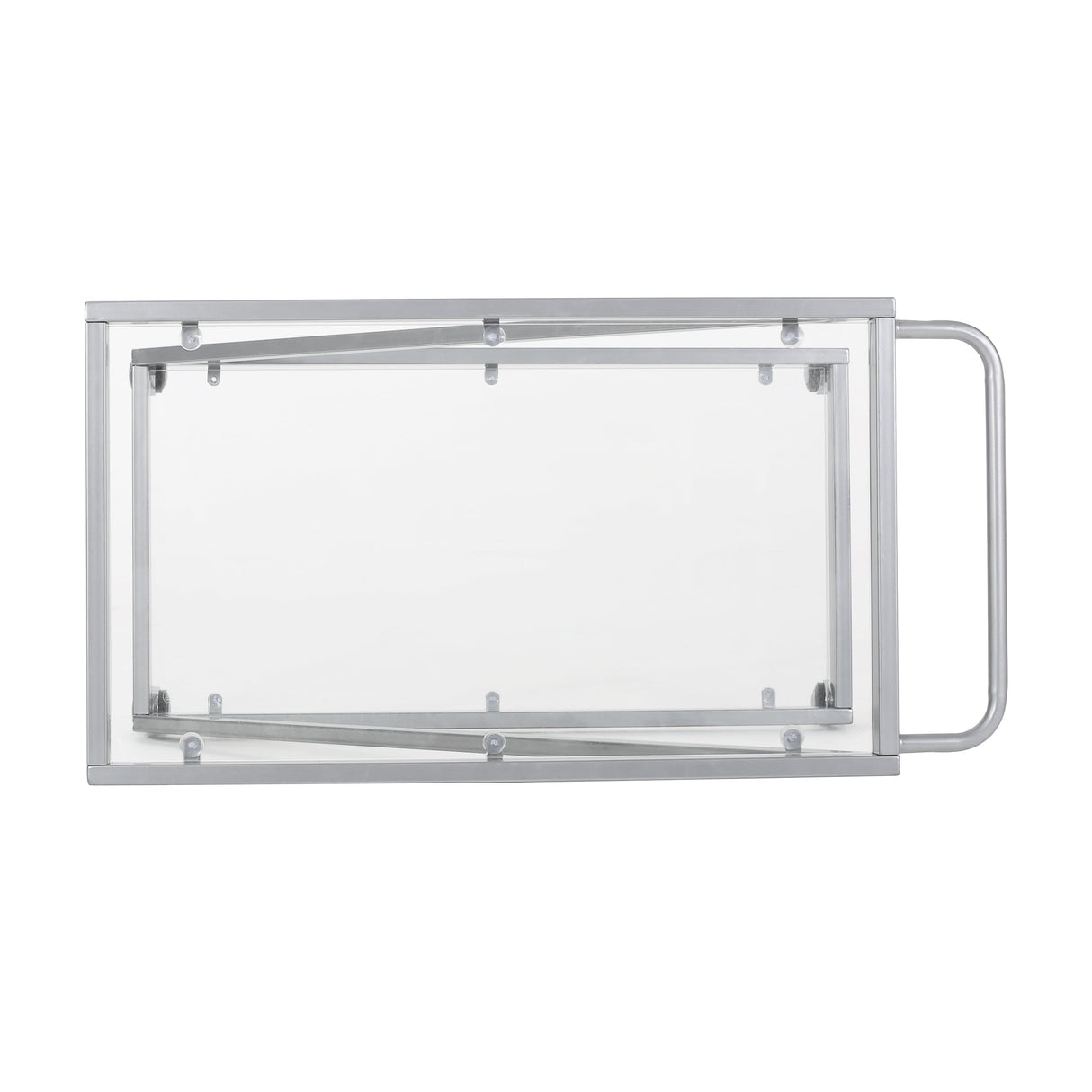 Modern Z-Shaped Bar Cart with Tempered Glass Shelves