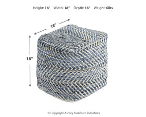 Chevron - Pouf - Blue