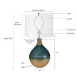 D16x28.5' Glass Table Lamp