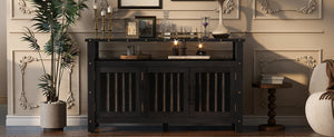 U_Styled 55.1'' Pine Wood Buffet Cabinet with 3-Door Storage
