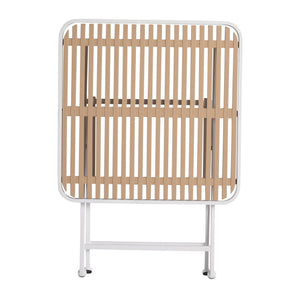 Modern Folding Square Table, Water Proof And Wear Resistant - Apricot / White