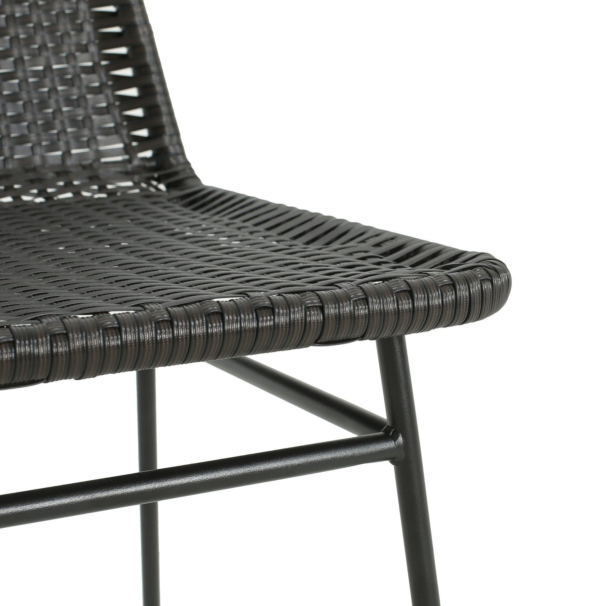 Outdoor Dining Chairs (Set of 2) with Rattan Backrest and Cushions
