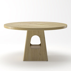 Farmhouse Round Dining Table With Storage Base