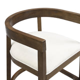 Modern Rubberwood Counter Stool Set with Upholstered Seats