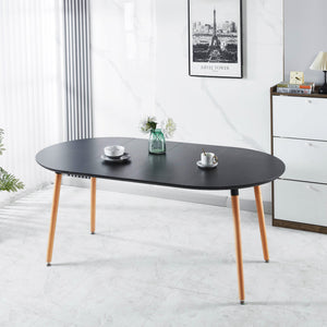Extensible Dining and Office Table with Wood Legs