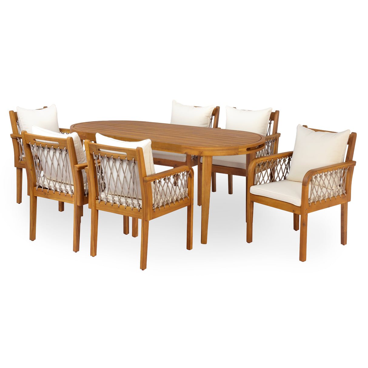 7-Piece Outdoor Acacia Wood Dining Set