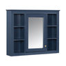 Wall Mounted Medicine Cabinet with Mirror and 6 Open Shelves - Multiple Colors