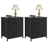 Set of 2 Nightstands with Drawers, Small End Tables with Storage for Bedroom & Office