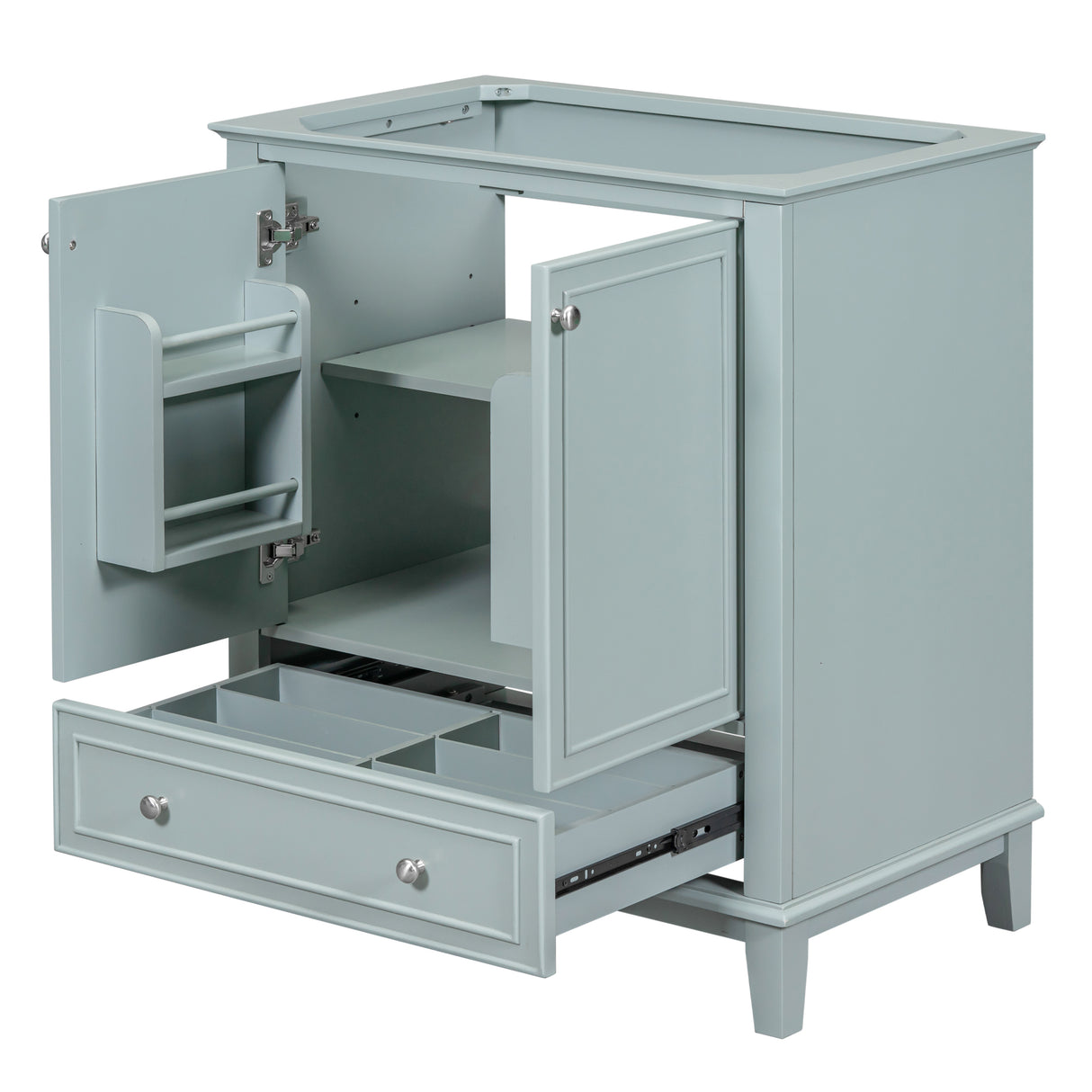 30" Green Bathroom Vanity Base – Stylish Storage Without the Sink