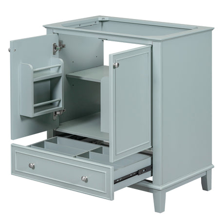 30" Green Bathroom Vanity Base – Stylish Storage Without the Sink