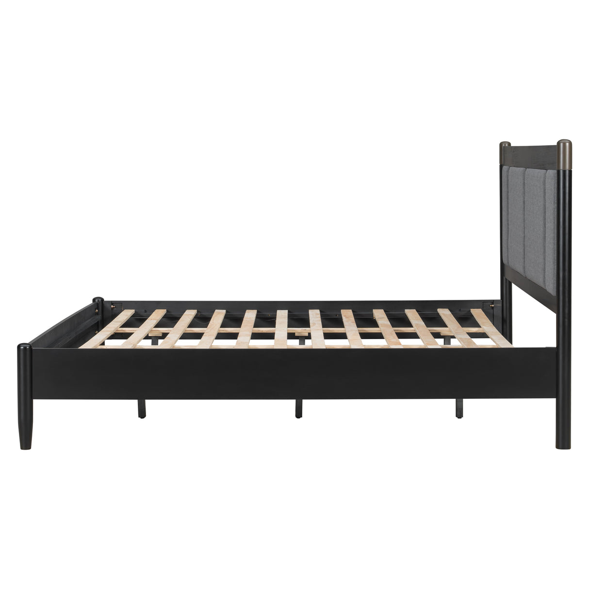 Solid Wood King Bed, Heavy Duty Support Without a Box Spring