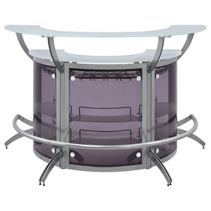 Dallas 3-piece Curved Freestanding Home Bar Cabinet Silver