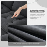 Leland Suede-Tufted L-Shaped Sectional With Ottoman