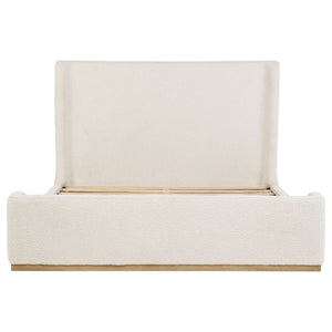 Kensington - Eastern King Sleigh Bed With Tall Wingback Headboard - Cream