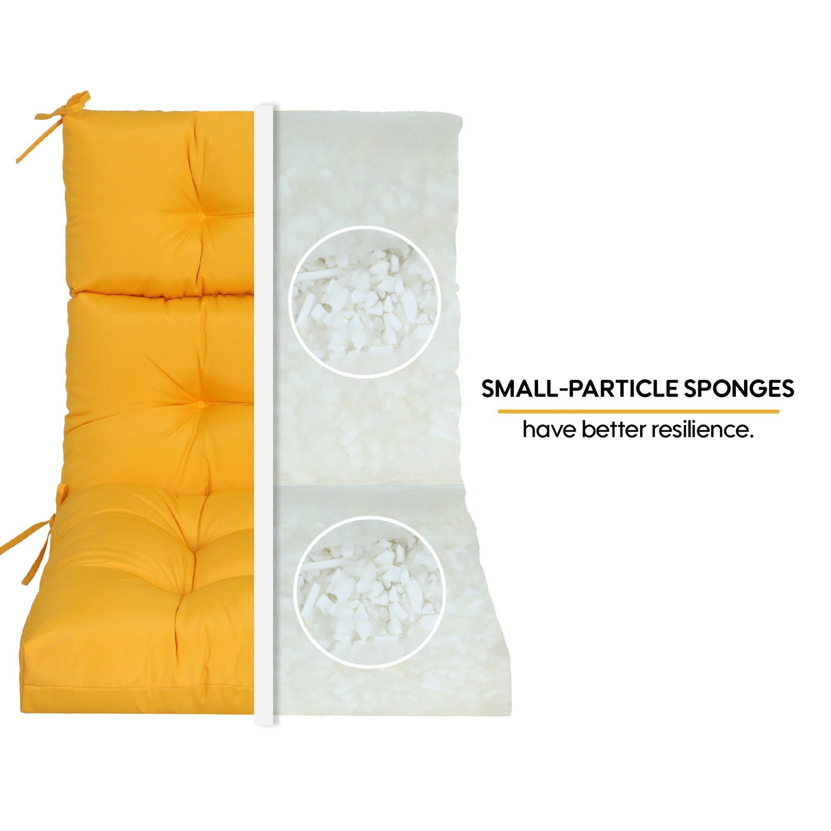 2-Piece High Back Patio Chair Cushion Set, Yellow