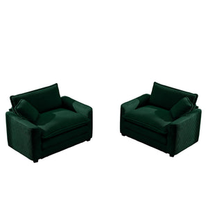 Modern Classic Fabric Single Chair Deep Seat Sofa With Pillow
