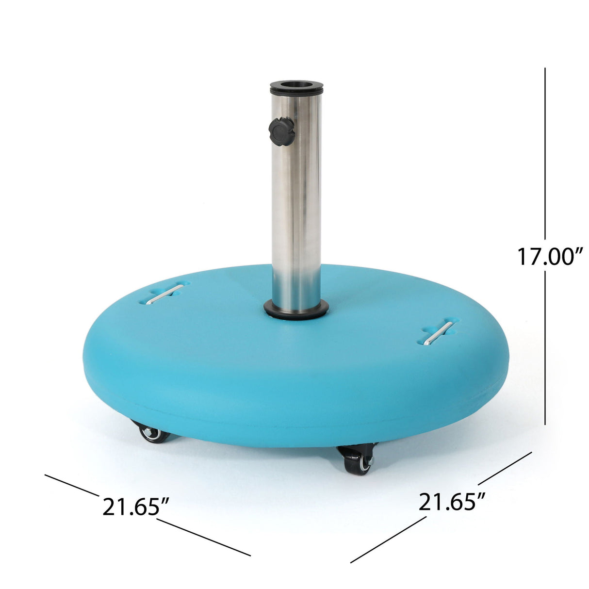 Wheelie Round Umbrella Base With Stainless Steel Holder