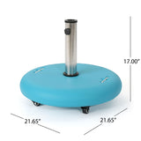 Wheelie Round Umbrella Base With Stainless Steel Holder