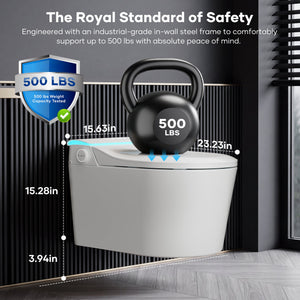 Wall-mounted Smart Toilet, Automatic Lid Opening, No Water Pressure Limitation, Wall Drain, All-in-One Bidet with Aromatherapy Deodorization for Home Use