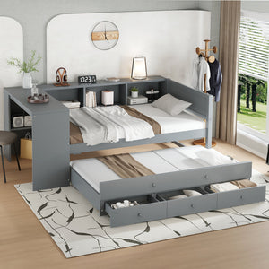 Twin Size Daybed with Trundle and Storage