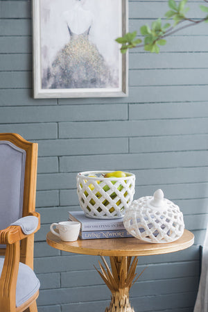 Ballas - Bird Lidded Jar - White