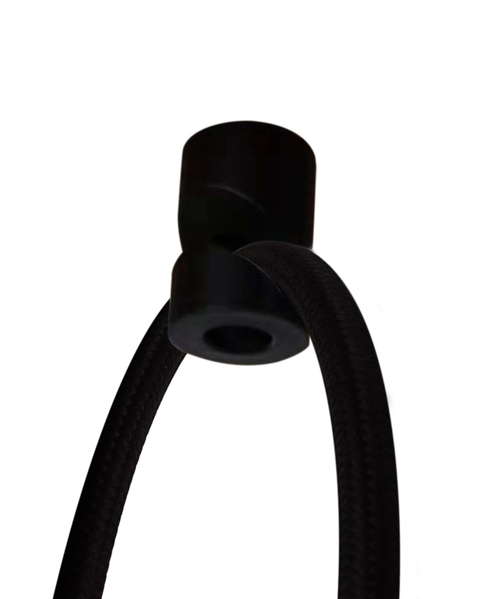 16"W 1 Light Swag Plug-In Pendant  Textured Oatmeal Shade Black Cord