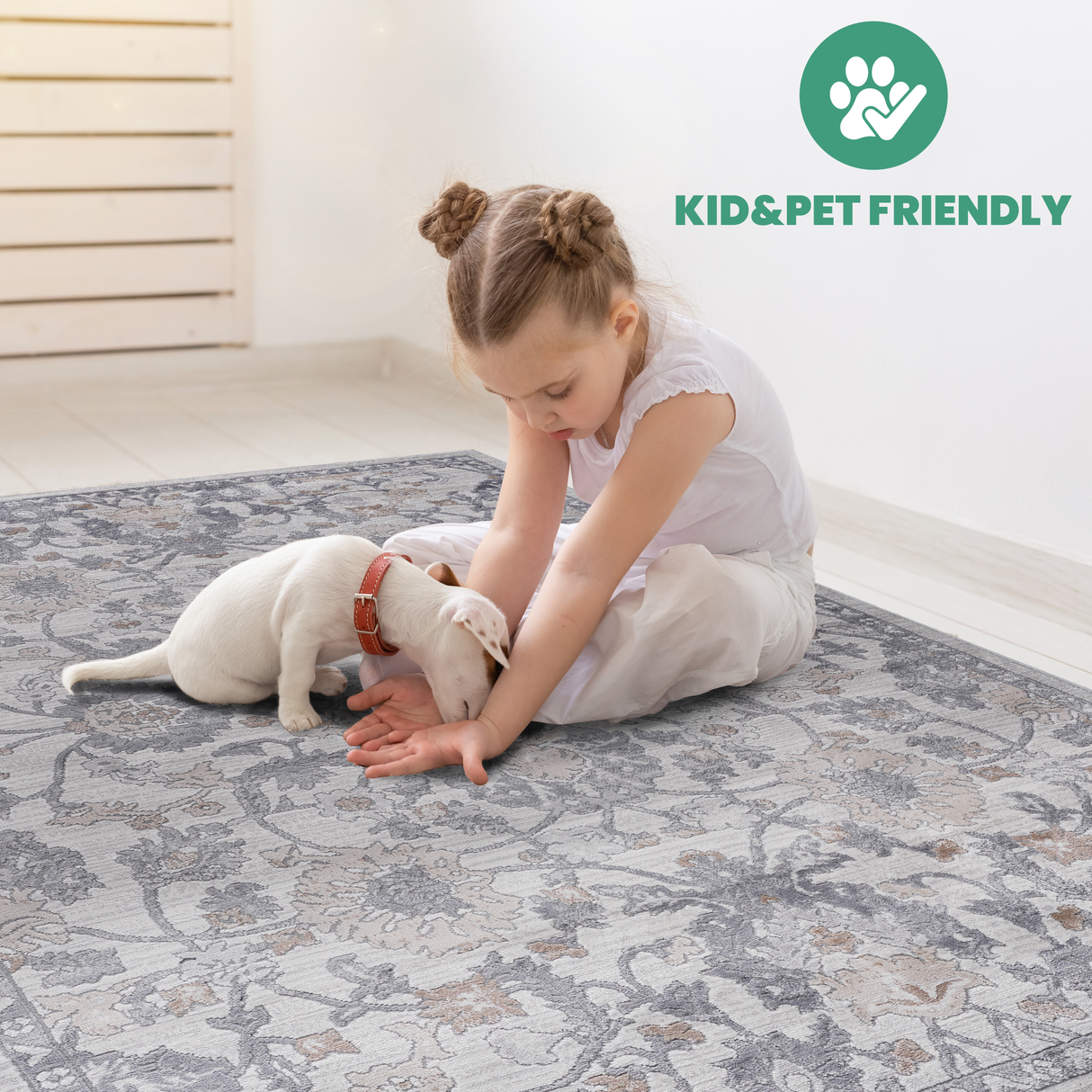 NAAR MARFI Collection Oriental Non-Shedding and Stain Resistant Area Rug
