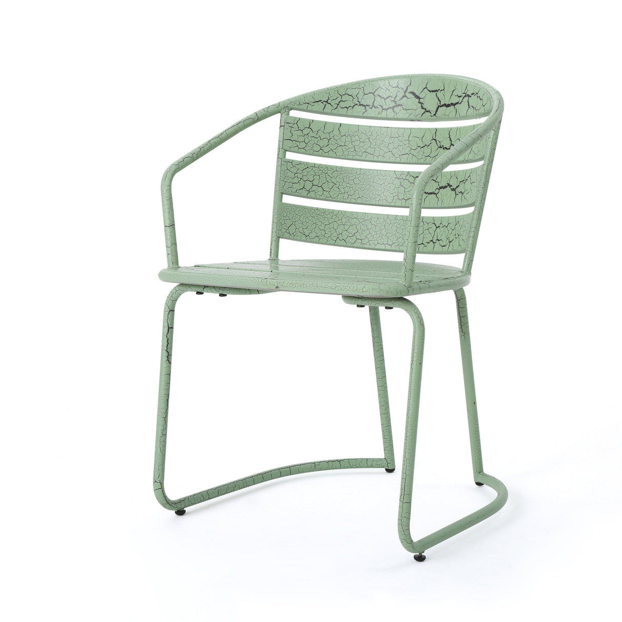 Santa Monica Bistro Set Modern Outdoor Dining Green Iron 3-Piece