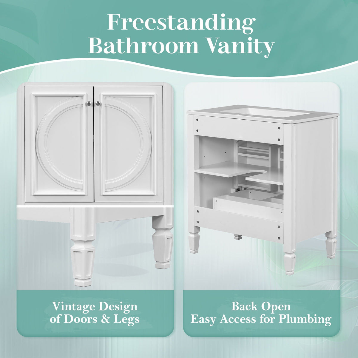 Double Sink Bathroom Vanity Set with Wall Mount Mirror Cabinet