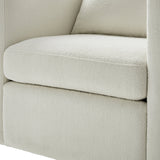 Sutton Light Grey Performance Fabric Swivel Barrel Chair