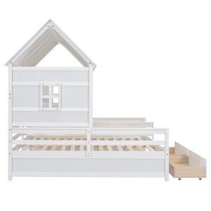 House Platform Beds With 2 Drawers, Side By Side Design