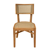 Netro Acacia Wood Dining Chair with Light Brown Wicker