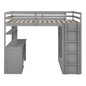Loft Bed With Drawers, Desk, And Wardrobe