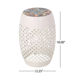 Roswell - Outdoor Side Table with Mosaic Tile Top