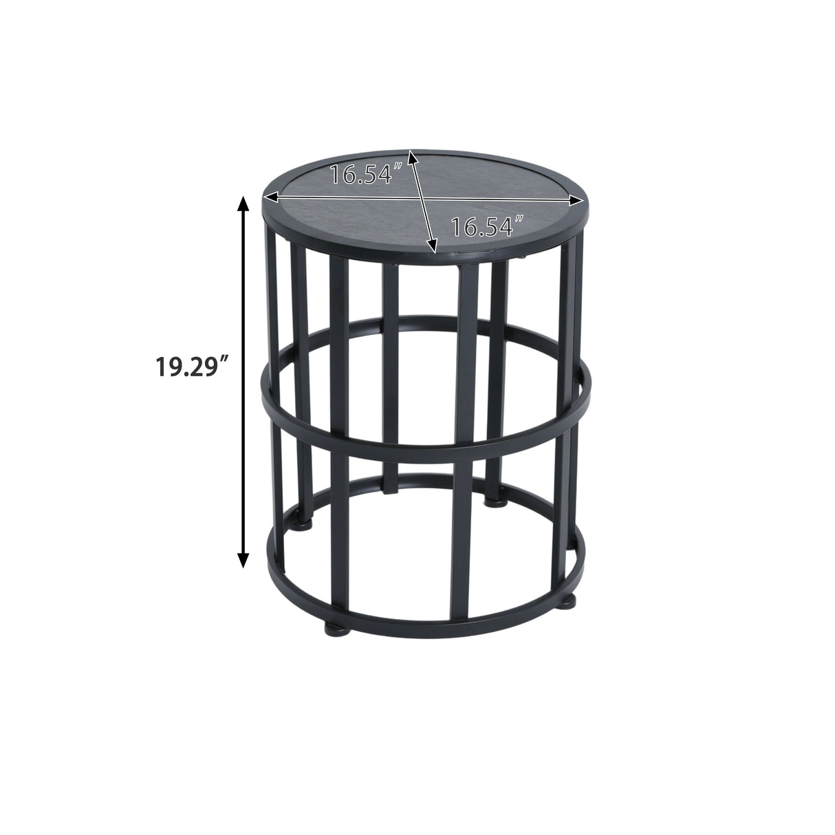 Ceramic Tile Side Table with Powder Coated Iron Frame