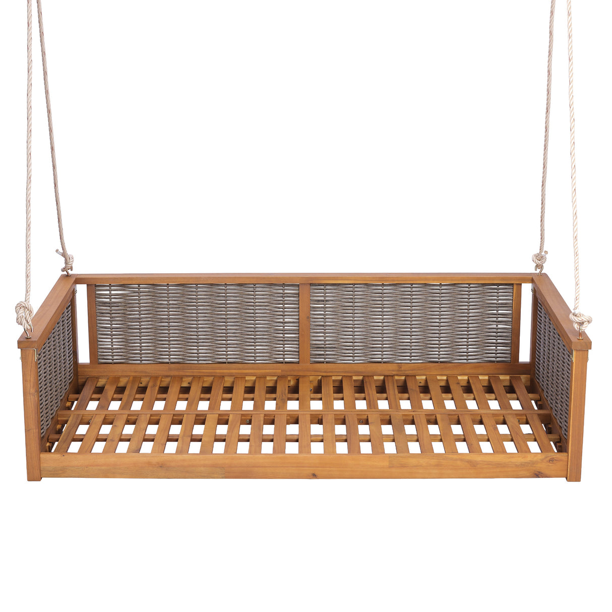 TOPMAX Outdoor Classic Solid Wood Twin Size Swing Bed