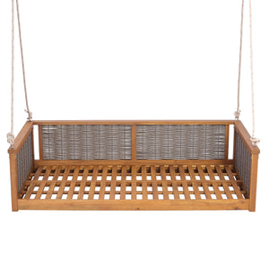 TOPMAX Outdoor Classic Solid Wood Twin Size Swing Bed