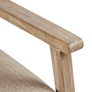 Cane Back Upholstered Accent Chair with Upholstered Seat - Natural