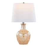 Gloria Round 20" Contemporary Glass Accent Lamp - Set of 2