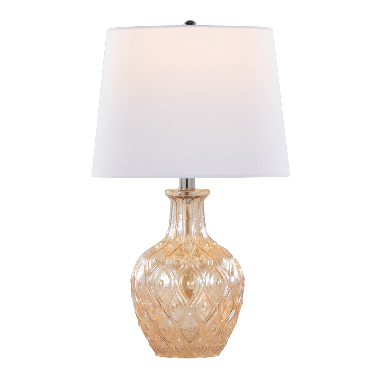 Gloria Round 20" Contemporary Glass Accent Lamp - Set of 2