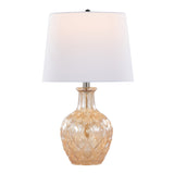 Gloria Round 20" Contemporary Glass Accent Lamp - Set of 2