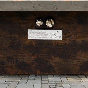 42 Inch Gas Fire Pit Table with Cement Texture Finish