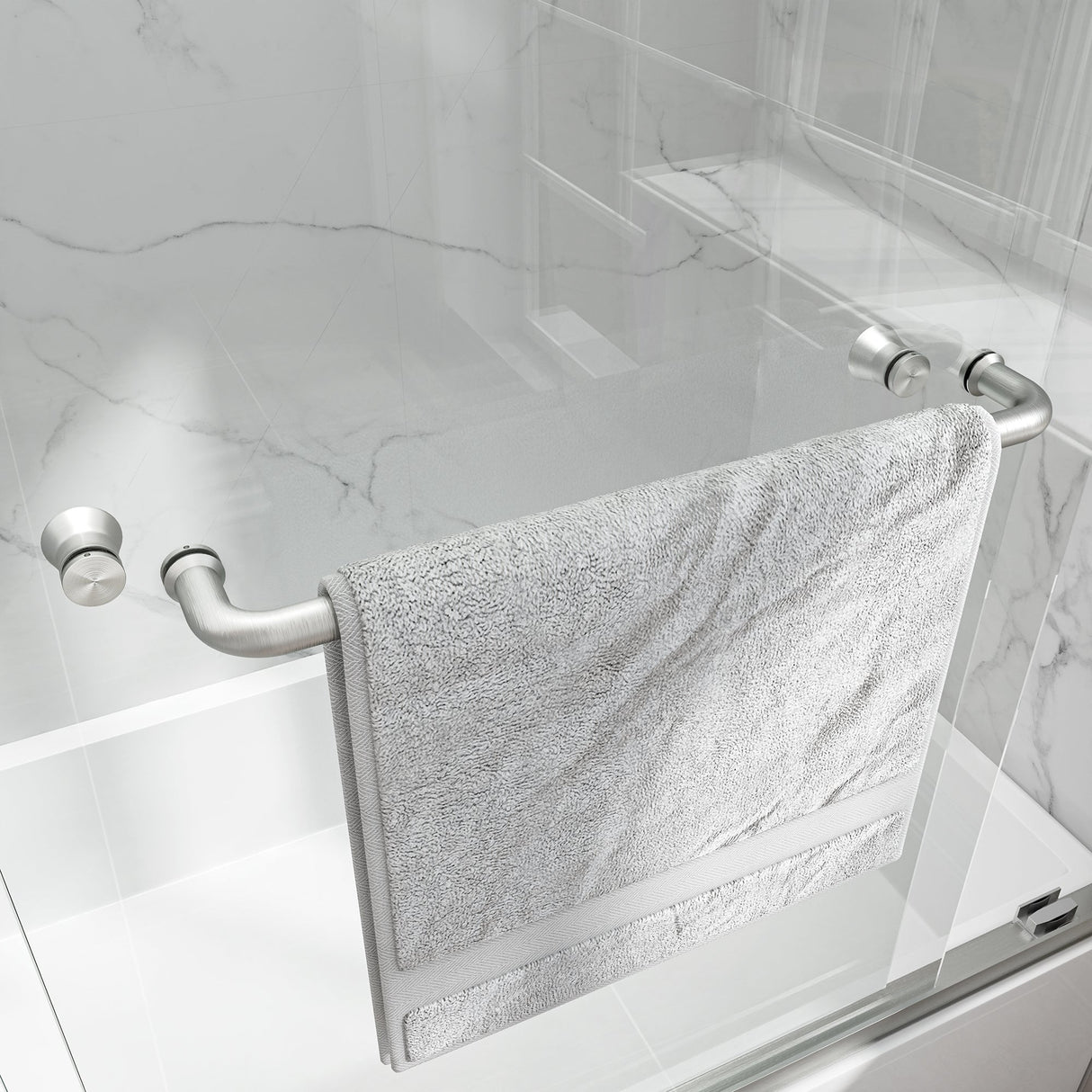 55-60" W x 60" H Brushed Nickel Double Bypass Sliding Shower Door