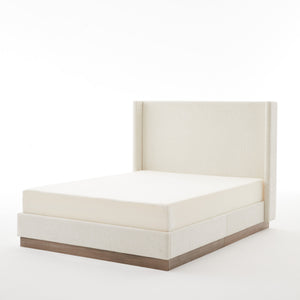 Hosford Upholstered Wingback Bed - King - Oat Boucle Fabric
