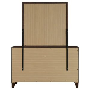 Welsley 6-drawer Dresser and Mirror Walnut