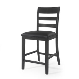 Farmhouse Upholstered Wood Counter Stools