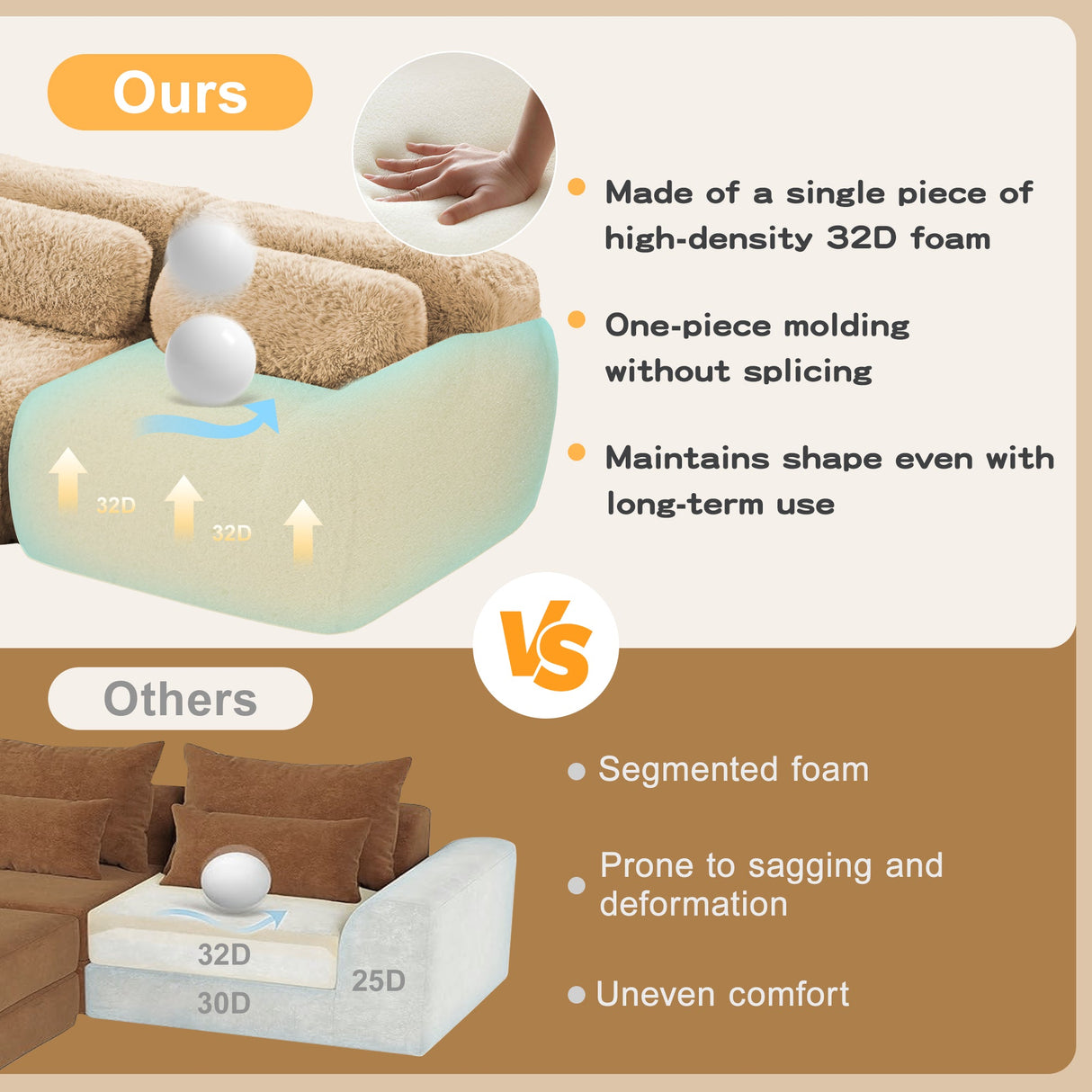 U-Shaped Boneless Sofa
